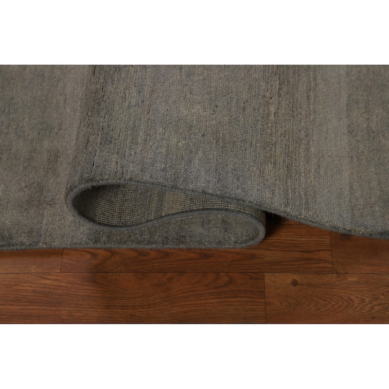 Gabbeh Modern Rug Handmade Solid Tribal Wool Carpet - 4'2" x 5'11"