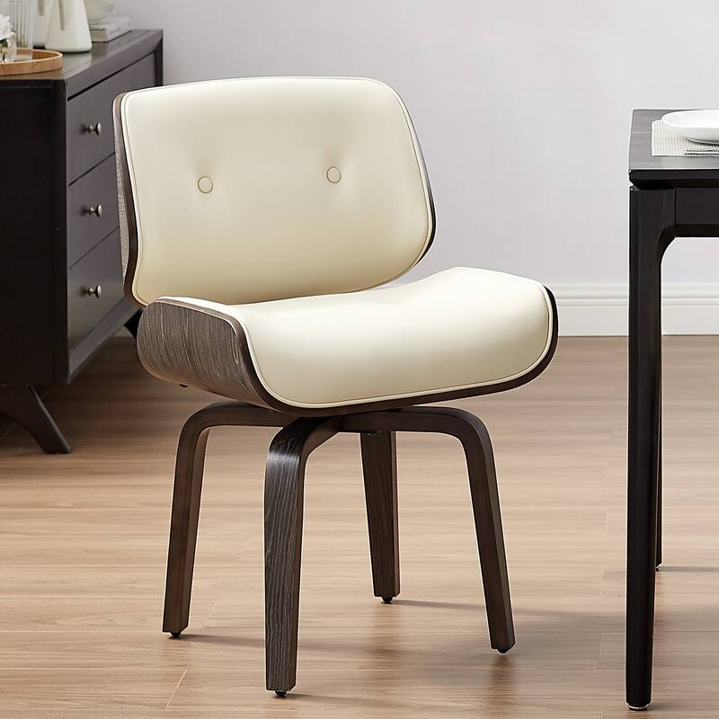 Art Leon Swivel Accent Chair, Tufted Back, Wood Frame