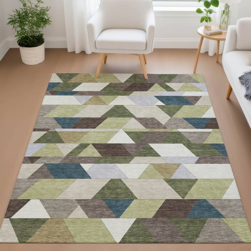 Machine Washable Indoor/ Outdoor Modern DeVaughn Chantille Rug