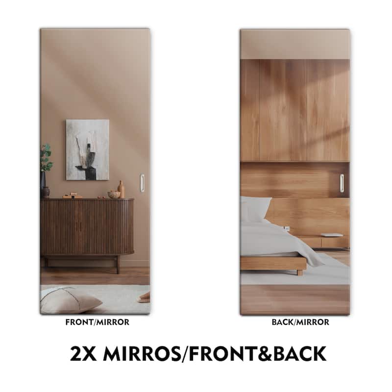 Frameless Mirror Sliding Door with Hidden / Invisible Hardware