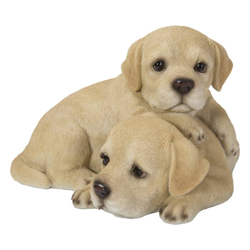 8.25" Labrador Retriever Puppies Outdoor Garden Statue