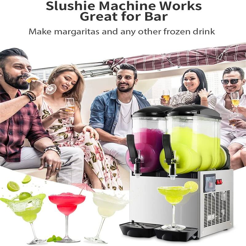 Commercial Slushy Machine, 24L/6.4 Gal,for Margaritas, Alcoholic Beverages, Smoothies, and Soft ice cream - Slushy Machine 24L