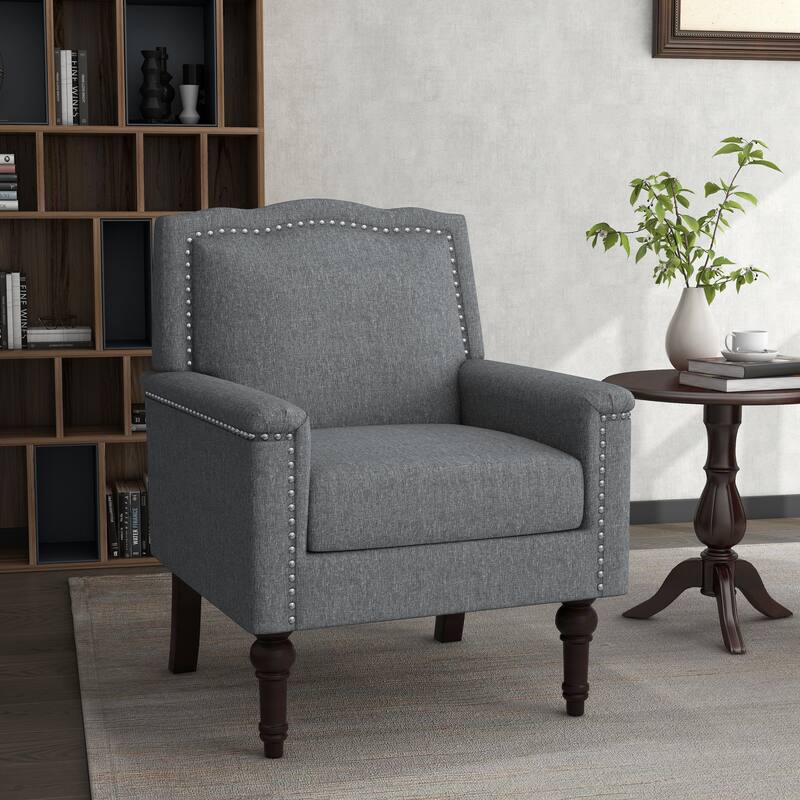 Modern Armchair Accent Chair Cotton Linen Living Room Chair