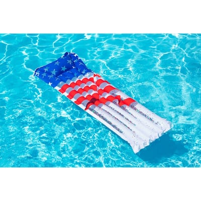 Inflatable Americana Glitter Pool Lounger Float - 70"