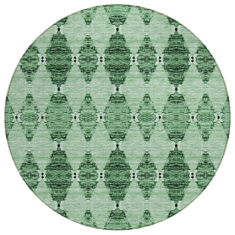 Machine Washable Indoor/ Outdoor Chantille Modern Boho Damask Rug