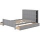 preview thumbnail 16 of 32, Wood Platform Beds Frame Full Size Storage Bed with Storage Shelves Headboard and 4 Drawers, Support Slats, Space Saving Storage