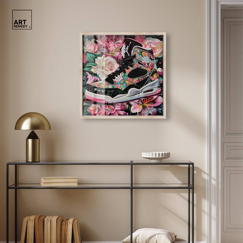 Hidden in Floral Bloom Sneaker Shadowbox by Art Remedy