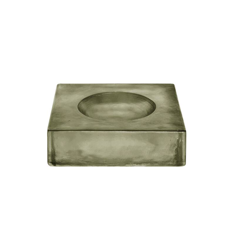 NADAAL STUDIOS Caerys Soft Amber Square Glass Catchall - Muted Sage