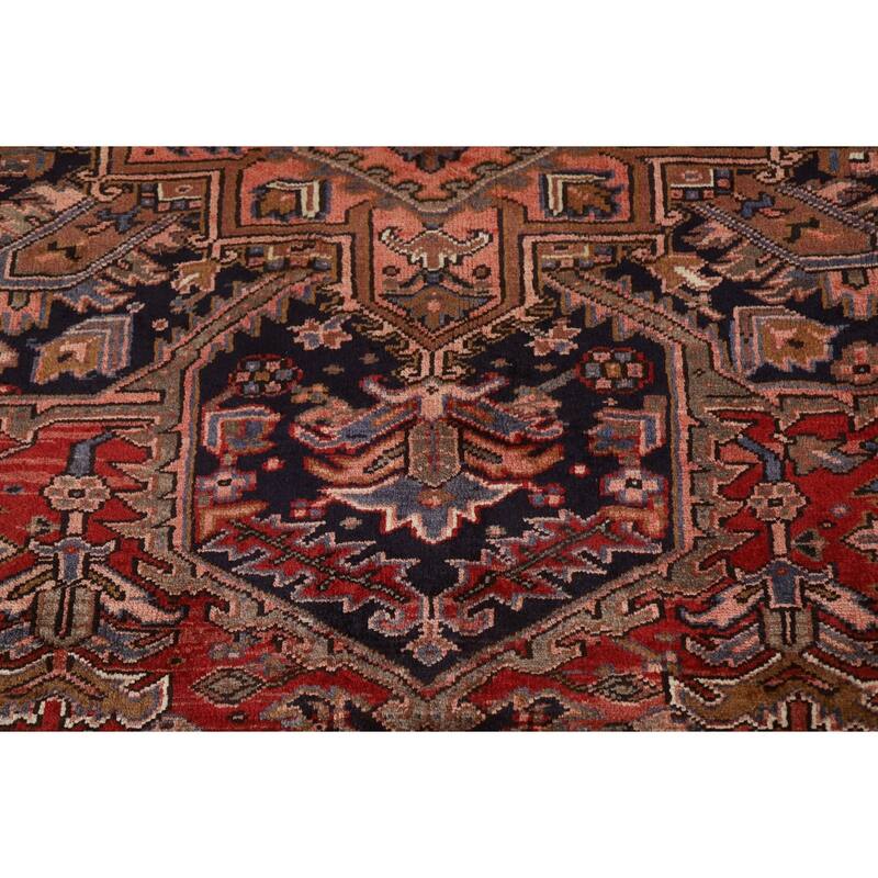 Hand Knotted Oriental 100% Wool Carpet Traditional Medallion Red Heriz Area Rug - 12' 9'' X 10' 0''