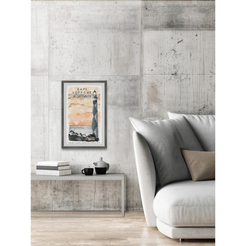 'Lookout Lighthouse' Framed Painting Print