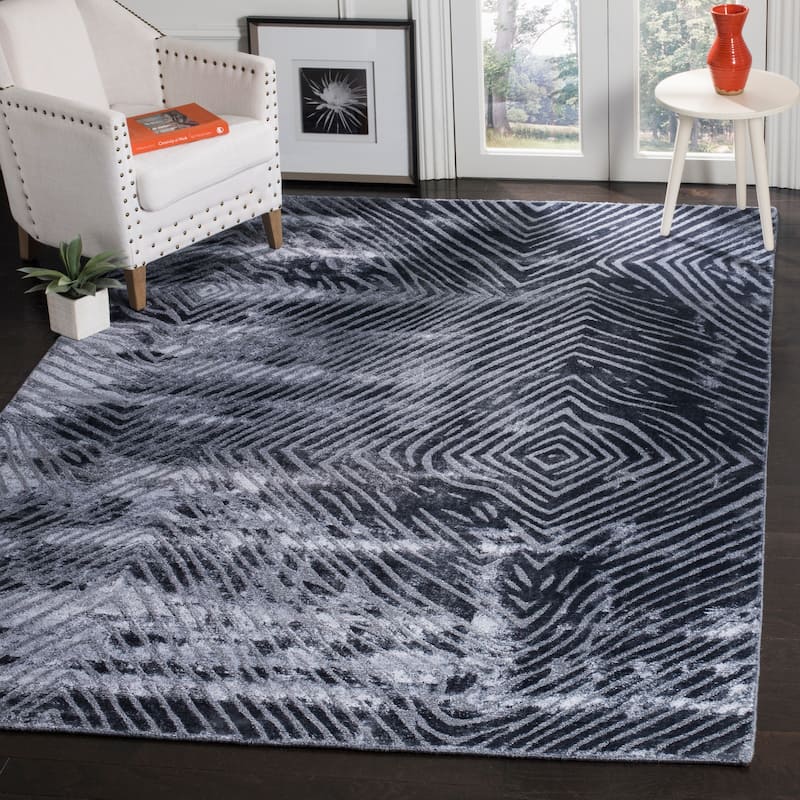 SAFAVIEH Handmade Expression Montse Vintage Boho Abstract Wool Rug - 6' x 9' - Dark Blue