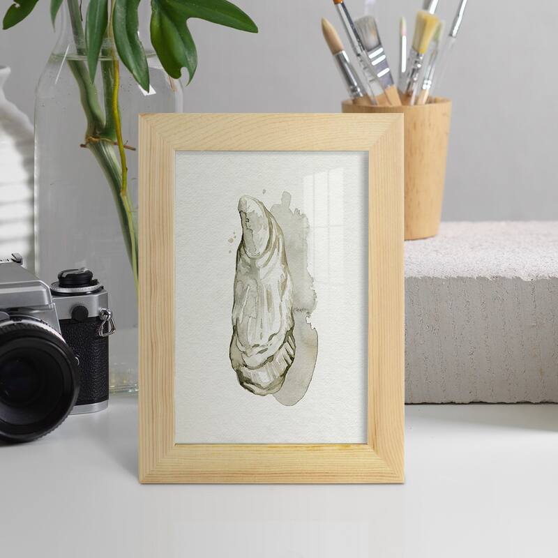 Oysters on the Bay I -Framed Print w/glass-Cherry Red