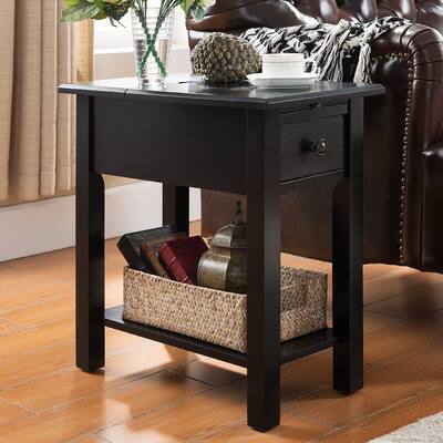 Copper Grove Ballingall Black Side Table with Charging Station