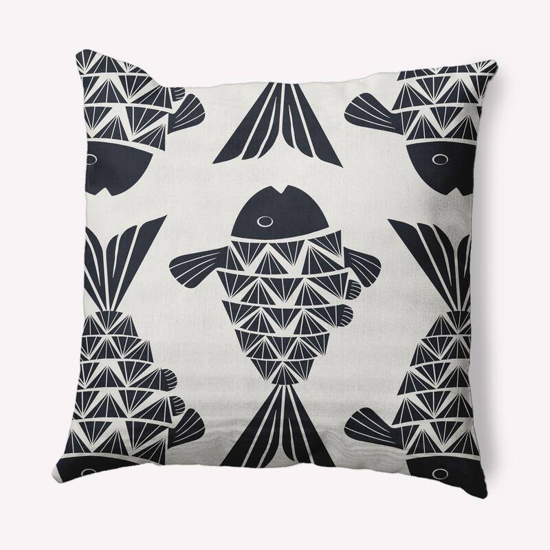 Big Fish Nautical Indoor/Outdoor Throw Pillow - Shark Blue - 16" x 16"