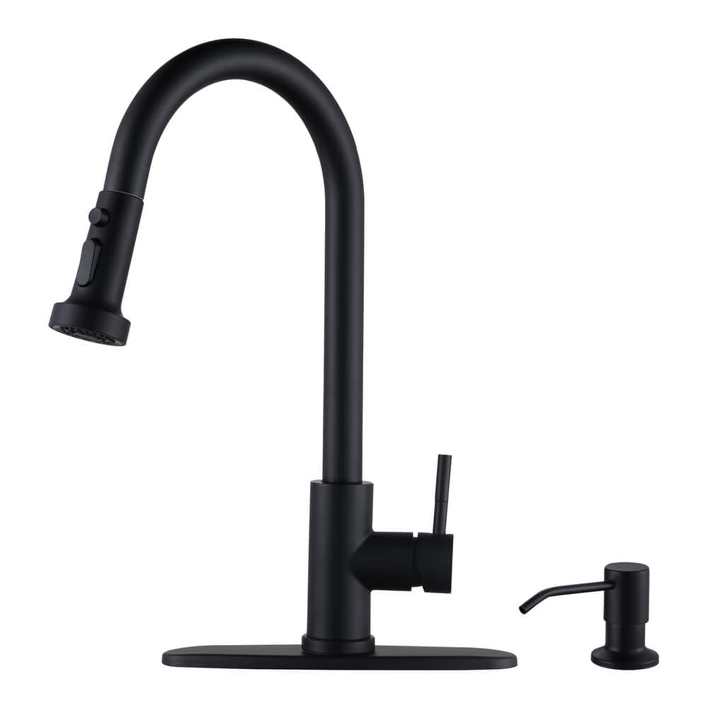 WOWOW Pull-Down Sprayer Kitchen Faucet with Soap Dispenser