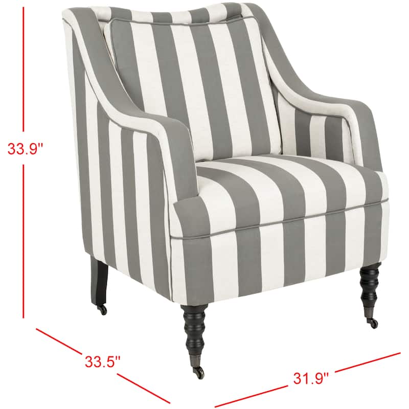 SAFAVIEH Kacy Greyish Blue/ White Stripe Arm Chair - 32Wx34Dx34H