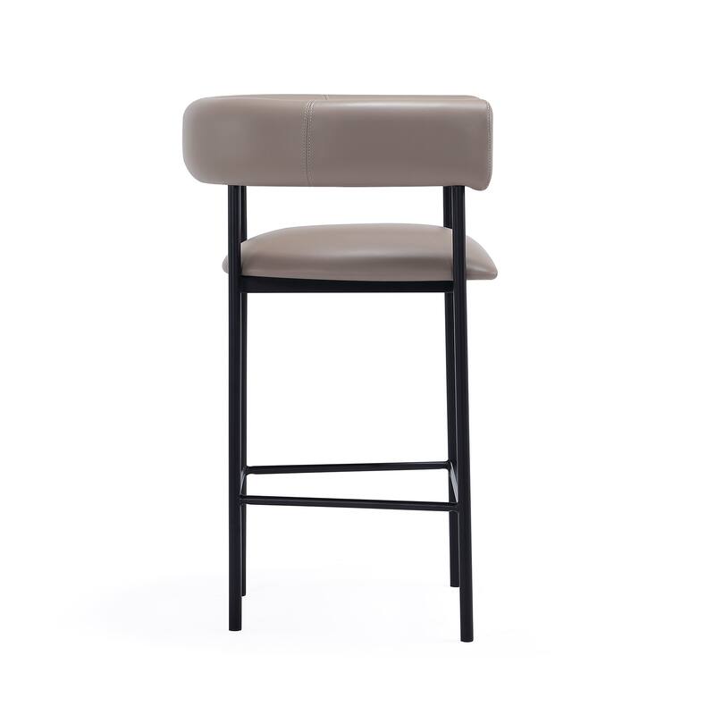 Manhattan Comfort Onda Metal Vegan Leather Counter Stool