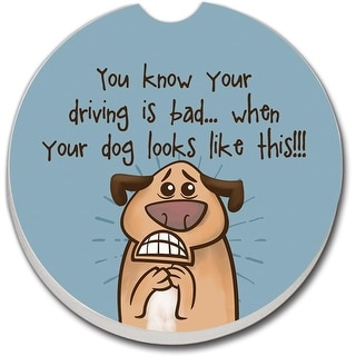 CounterArt Absorbent Stoneware Car Coaster - "Dogs Are Children" Design, Fits Most Cup Holders - View #6
