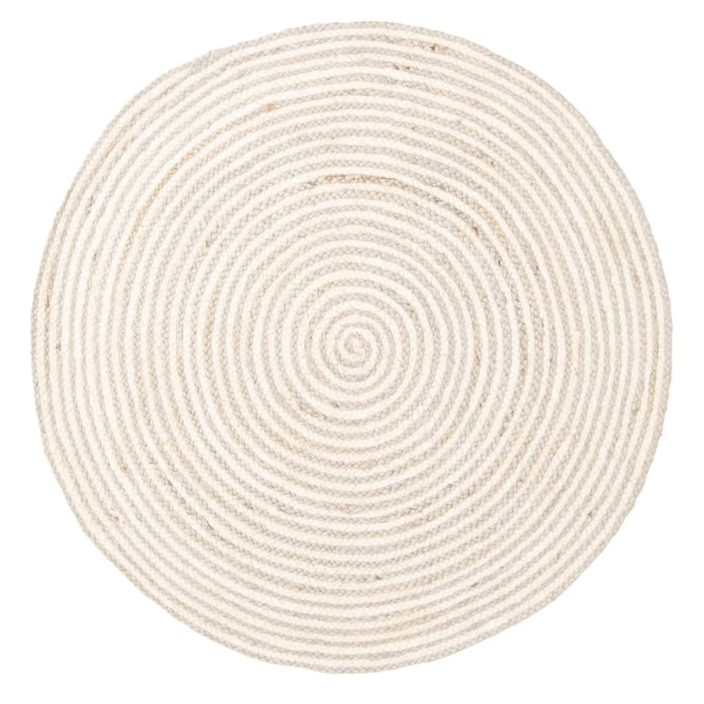 ECARPETGALLERY Braided Weave Palas Denizli Grey Jute Rug - 3'3 x 3'3