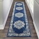 preview thumbnail 92 of 135, Nourison Grafix Distressed Vintage Medallion Area Rug 2'3" x 10' Runner - Navy Blue