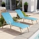 preview thumbnail 67 of 72, Outdoor Patio Lounger Aluminum Adjustable Chaise Lounge Chairs with Arms (Set of 2/4) - See Picture Blue, 2PCS