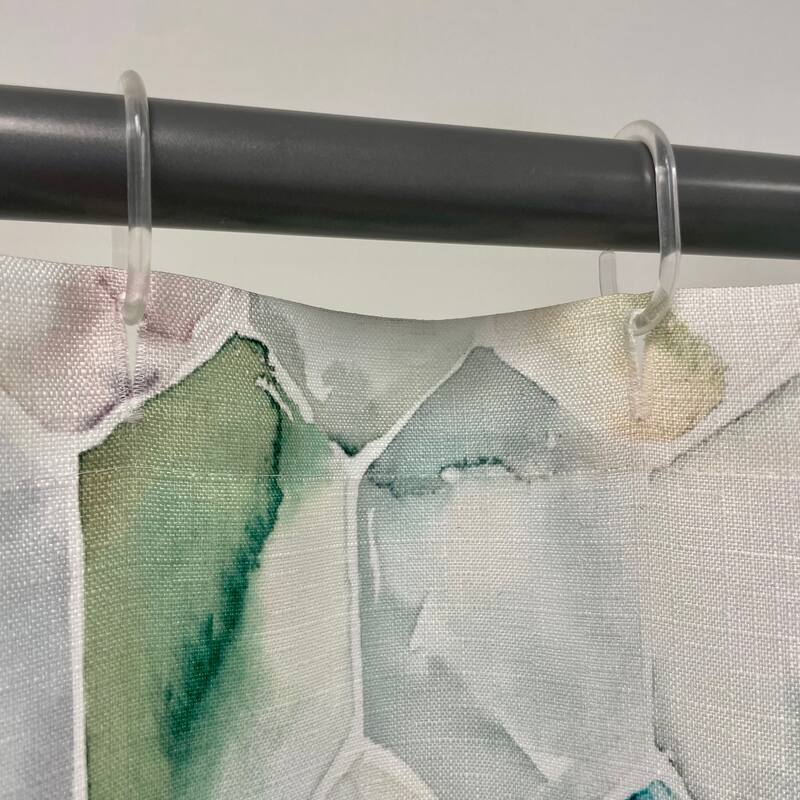 Allen Watercolor Tiles Single Shower Curtain