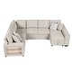 preview thumbnail 10 of 10, Modern U Shaped Sectional Sofa with Pull Out Bed and Storage Shelves and USB Ports for Living Room or Reception Room