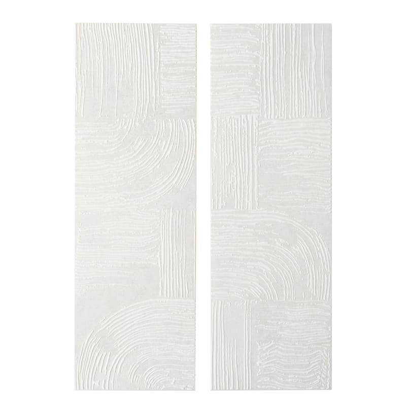 Terrain 12x36 Off-White Ceramic Large Format Trowel Plaster-Style Wall Tile (5.82 sq ft/case) - 4 Pack