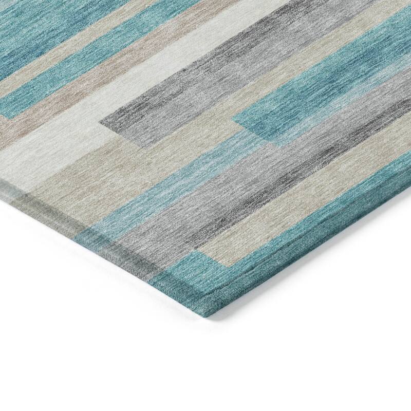 HomeRoots Striped Transitional Rectangle Outdoor Rug