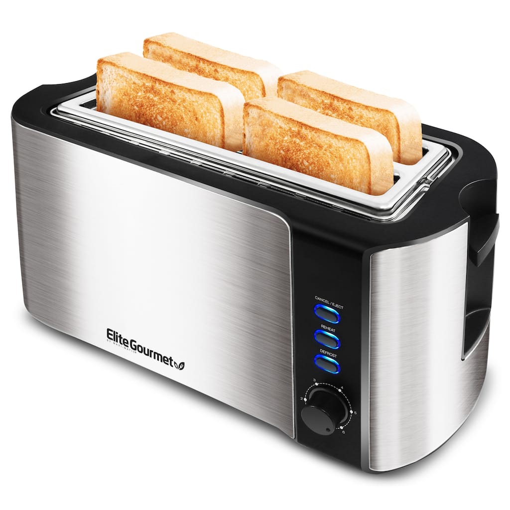Elite Platinum Stainless Steel 4 Slice Long Slot Toaster
