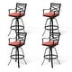 preview thumbnail 20 of 27, Outdoor Patio Bar Stools Aluminum Swivel Bar Chair with Sunbrella Cushion