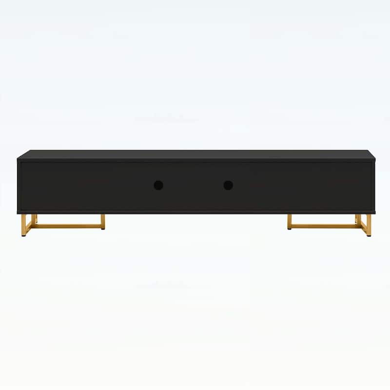 Modern TV Stand for 65+ Inch TVs,Entertainment Center with Storage and Elegant Wave Groove Design