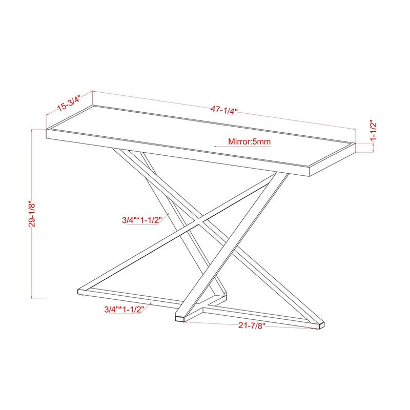 Marchat Glam Chrome 47-inch Mirror Top Sofa Table by Furniture of America