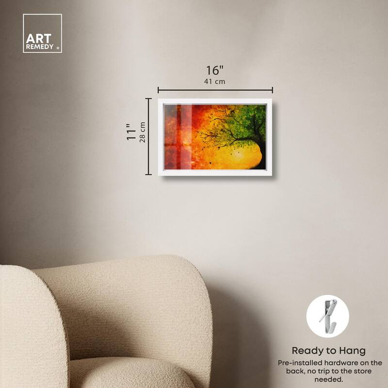 Fire and Ice Tree I Shadowbox by Art Remedy