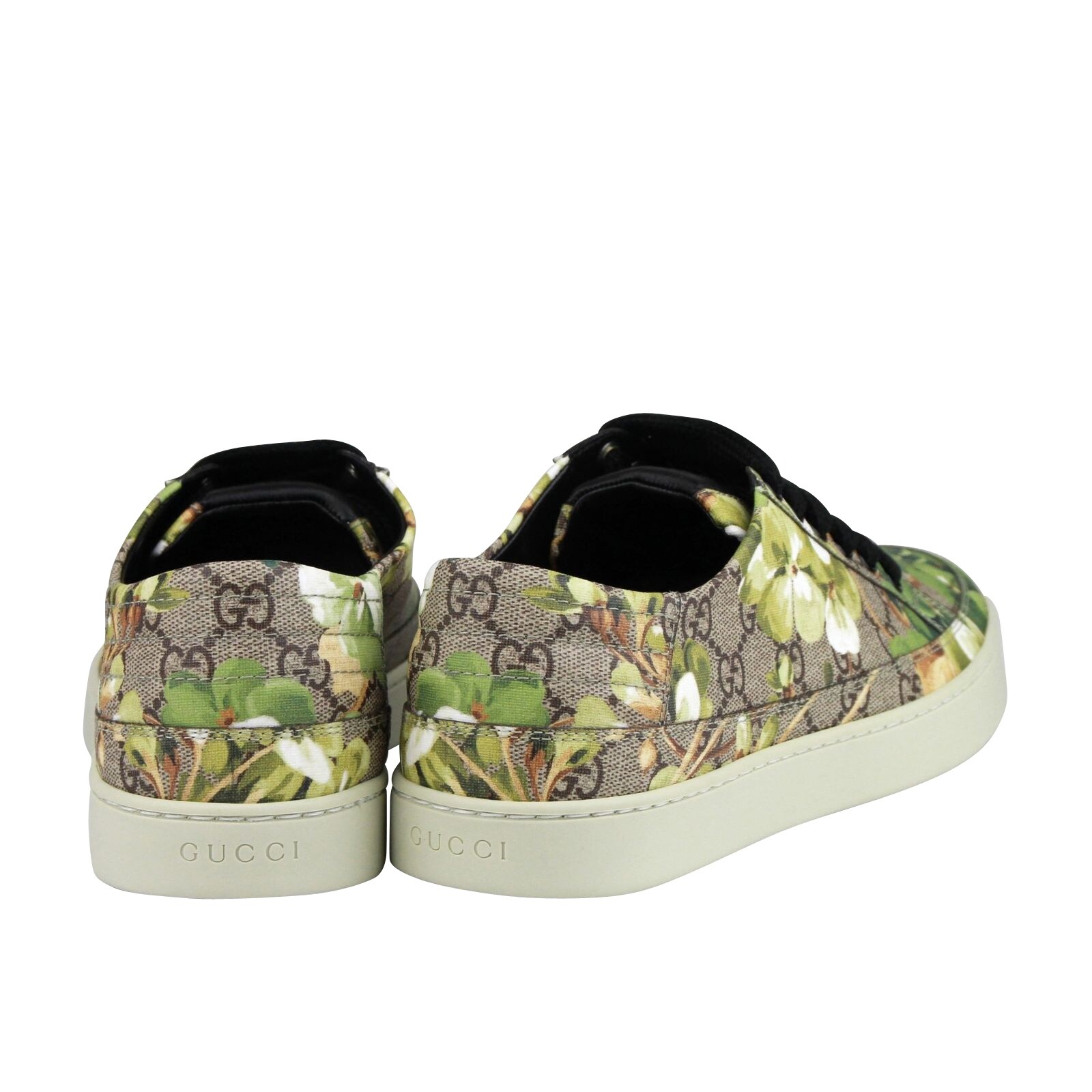 Shop Gucci Men S Bloom Flower Print Supreme Gg Coated Canvas Green Sneaker Shoes 407343 8960 9 5 G 10 5 Us Overstock 28895639