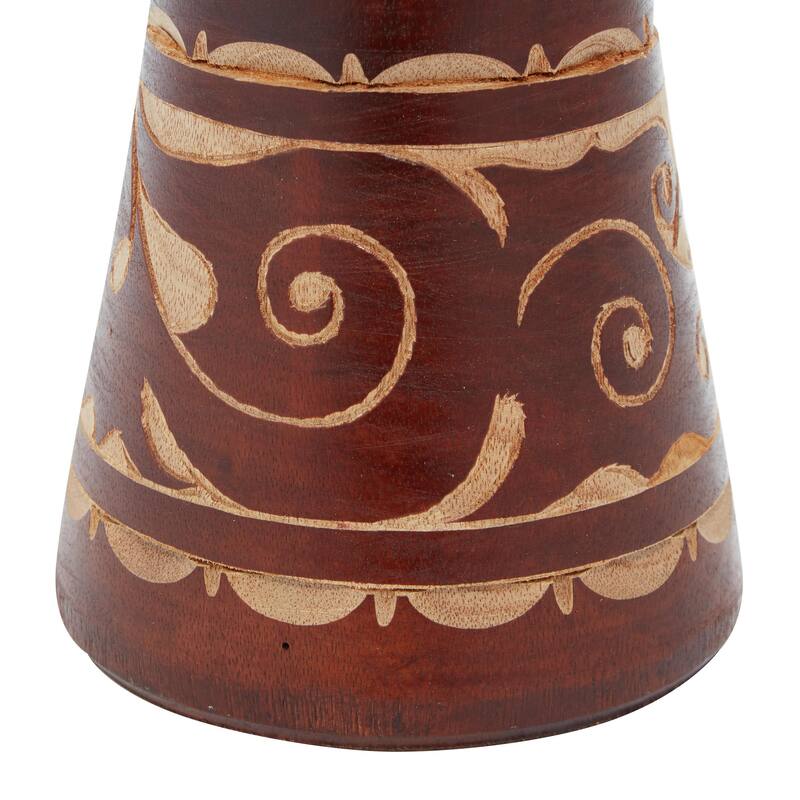 Wood Drum Handmade Djembe Decorative Sculpture with Rope Accents - Brown - Roche River Decor