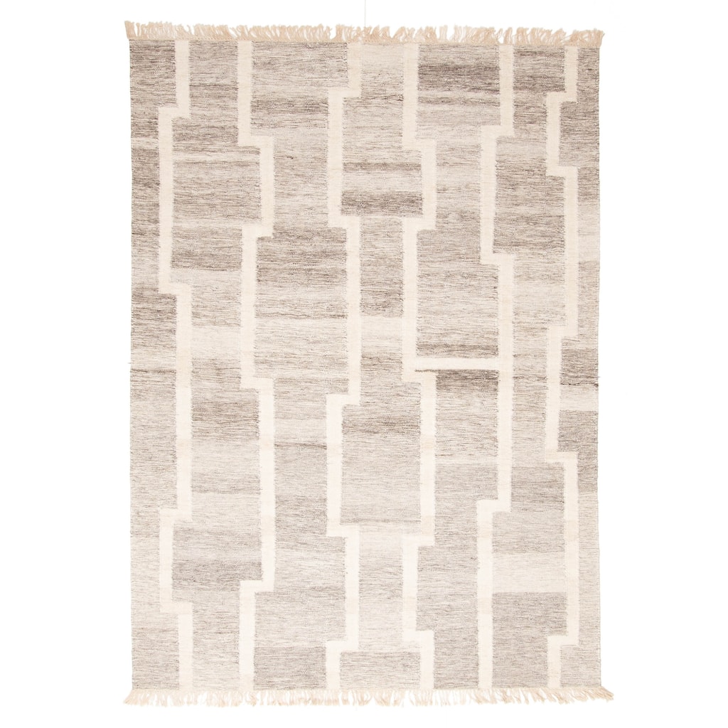 ECARPETGALLERY Flat-Weave Ankara FW Grey Wool Kilim - 5'2 x 7'4