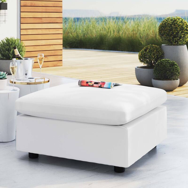 Commix Sunbrella® Outdoor Patio Ottoman - White