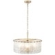 preview thumbnail 1 of 10, 5-Light Modern Candlestick Hanging Linear Chandelier Lighting with Glass Sheet for Kitchen Island Gold