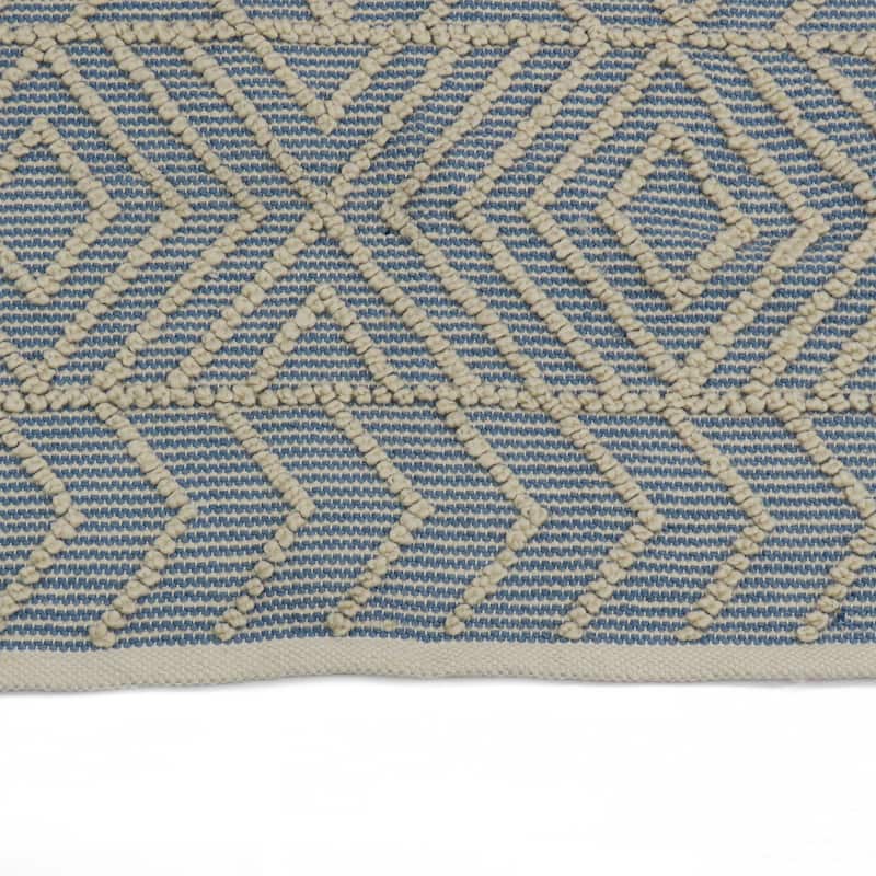 4x6 Hand Woven Outdoor Rug, Cloud Blue by National Tree Company - 6 ft