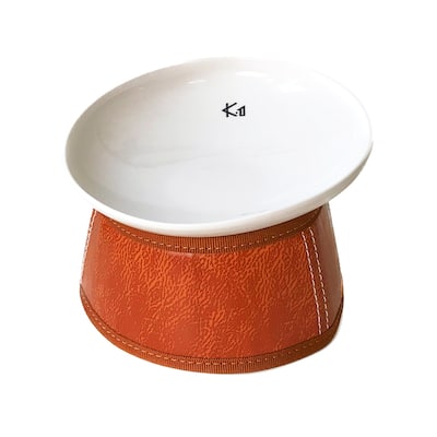 K1 CapCap Pet Food Bowl Table in Brown