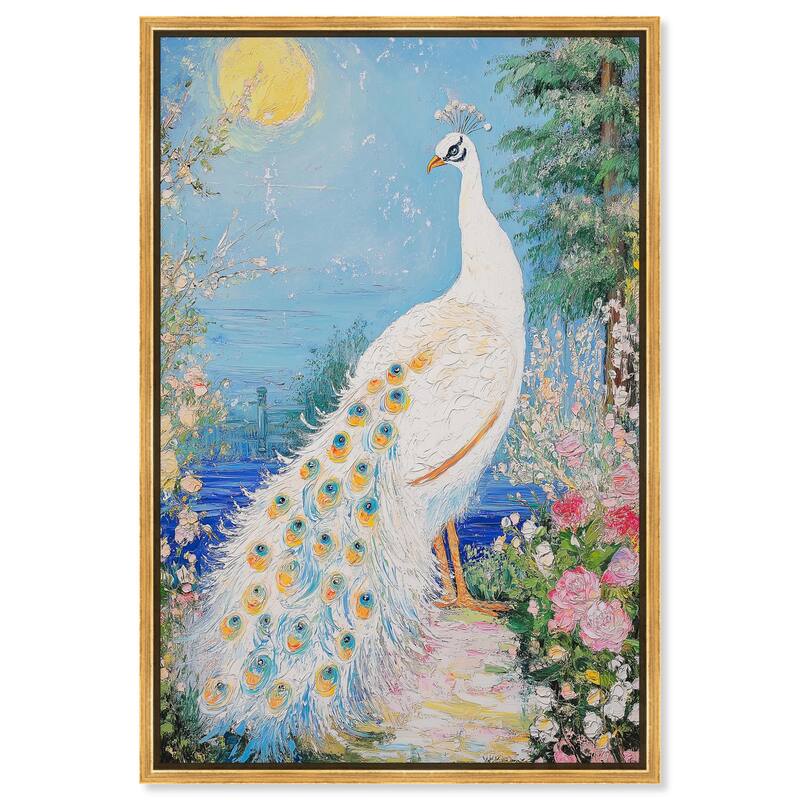 Peacock in Paradise Canvas by Art Remedy - Gold - 36" x 54"