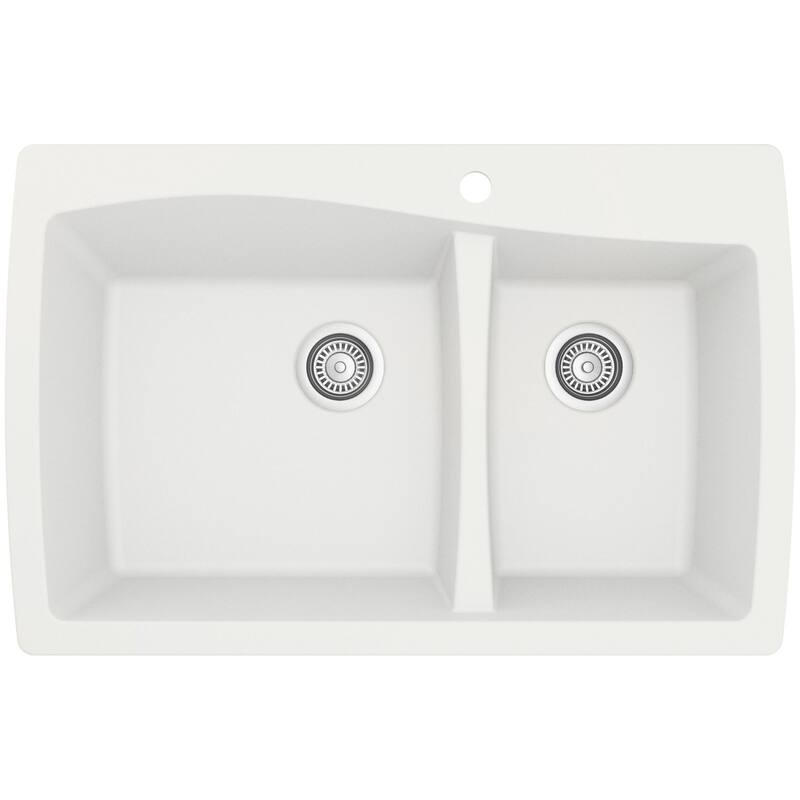 Karran USA QT-721-PK1 Quartz QT 34" Drop In Double Basin Quartz