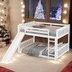 preview thumbnail 1 of 18, Full over Full Bunk Bed with Slide and Ladder For Bedroom White