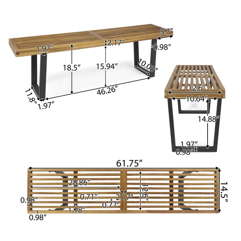 Fresno Outdoor Acacia Dining Bench by Christopher Knight Home