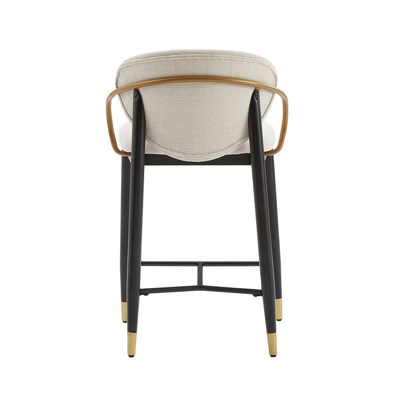 Christopher Knight Home - Mateo Modern Upholstered Counter Stool Set of 2 with Metal Frame and Supportive Back Design
