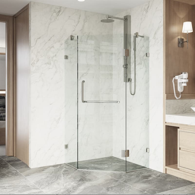 VIGO Piedmont 34"D x 34"W x 73"H Frameless Hinged Neo-Angle Shower Enclosure