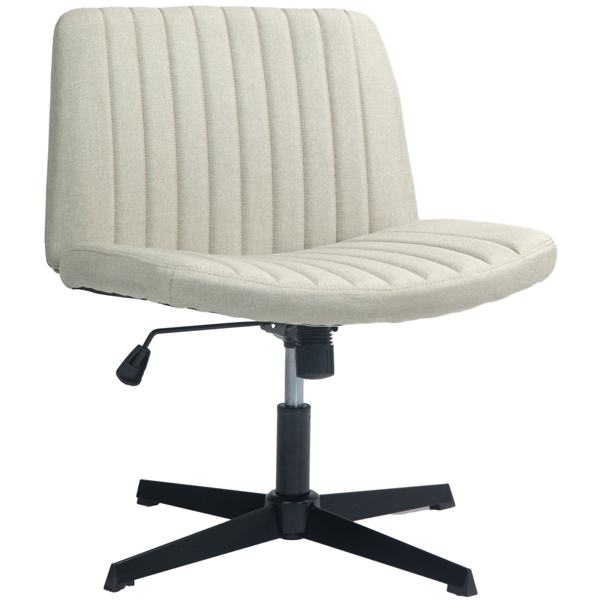 Comfortable Fabric Vanity Chair, Armless Office Chair with Adjustable Height and Tilt Function for Desk Use