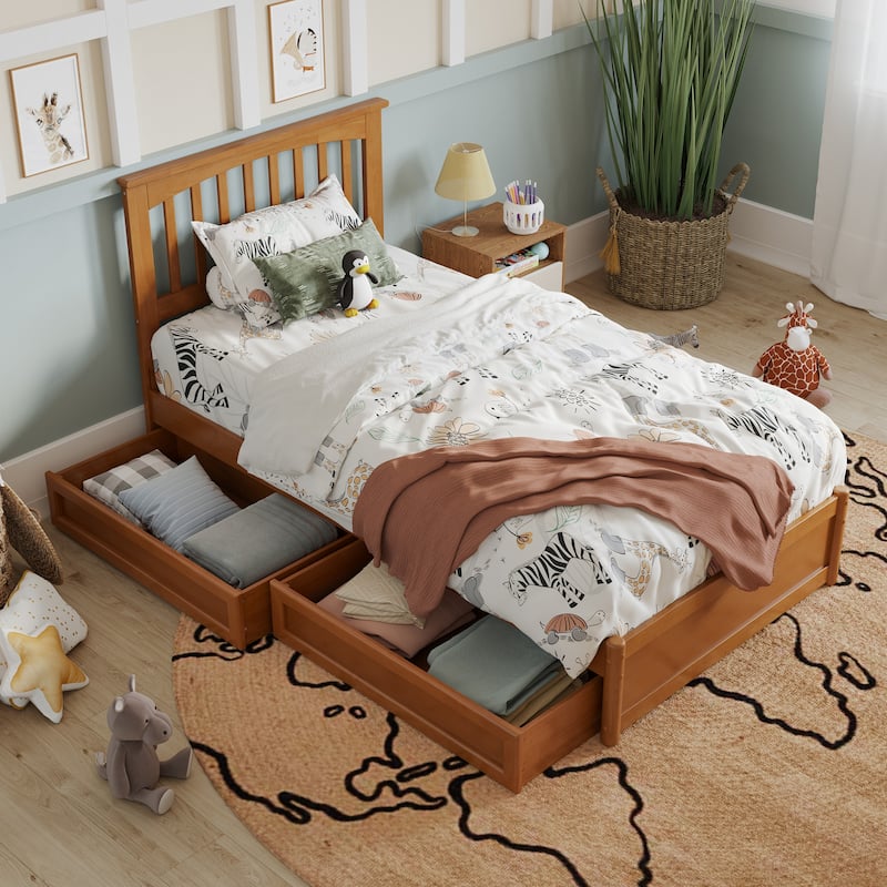 Everett Platform Bed with Panel Footboard and Storage Drawers