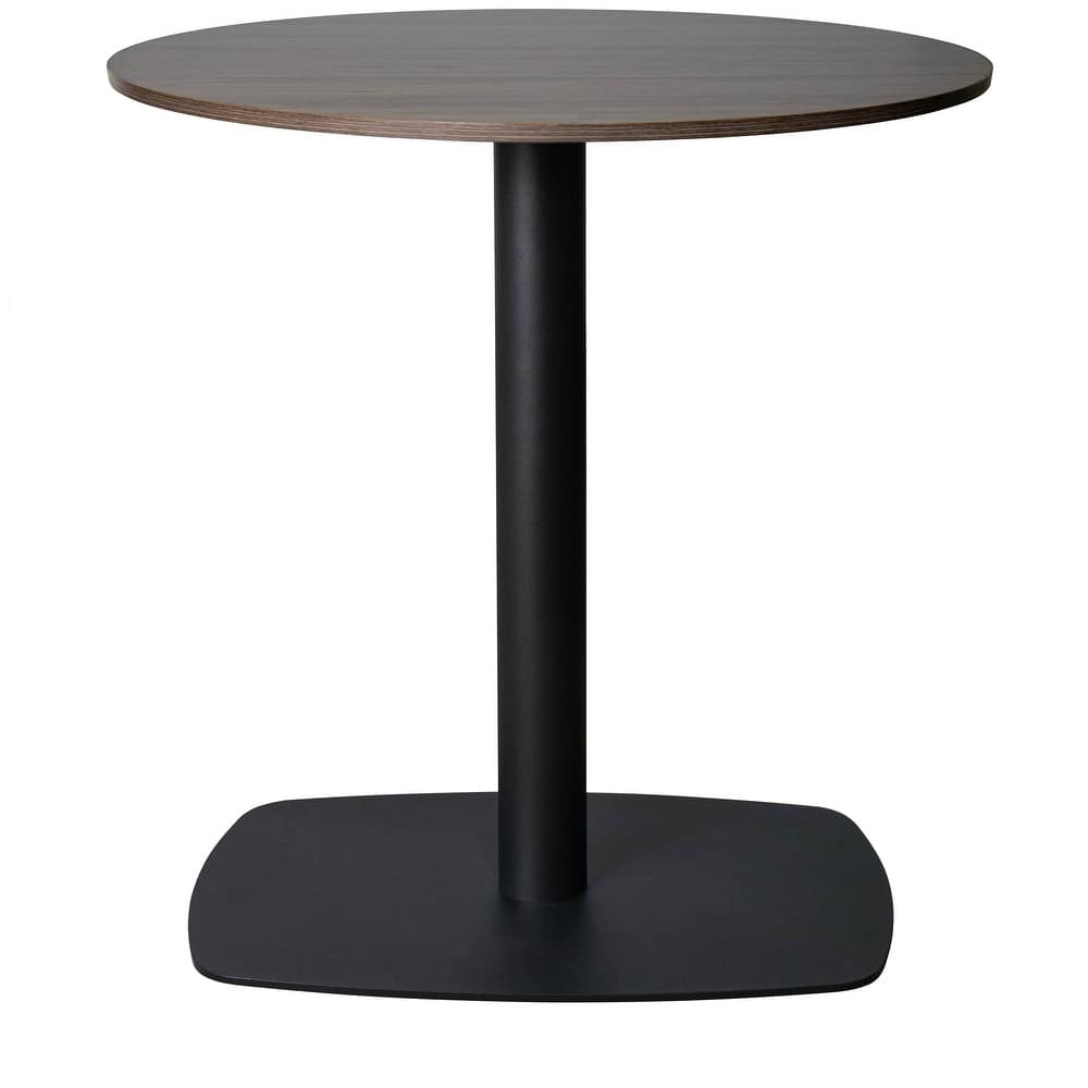 Vail Square Dining Table with 36 in. MDF Tabletop in Black Stainless Steel Square Base Accent Kitchen Table